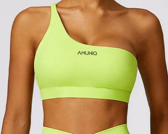 Lime Green One Shoulder Bra 